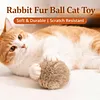 Rabbit Fur Ball Cat Toy 3.15in Plush Fuzzy Artificial Balls for Kitten Pet Gifts