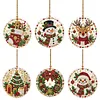 6pcs/set DIY Diamond Special Shape Pearl Art Hanging Wooden Christmas Tree Ornament Kit