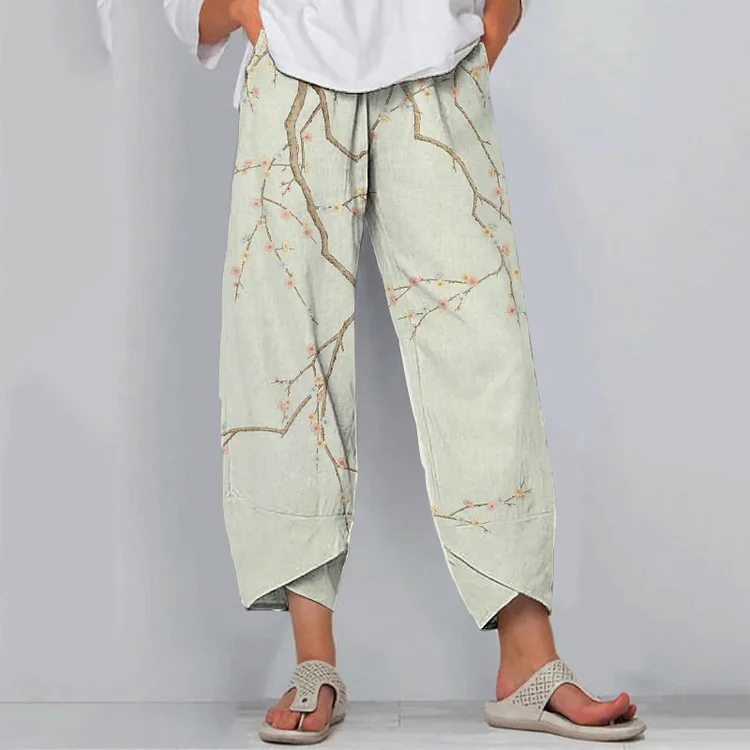 Floral Print Loose Casual Pants