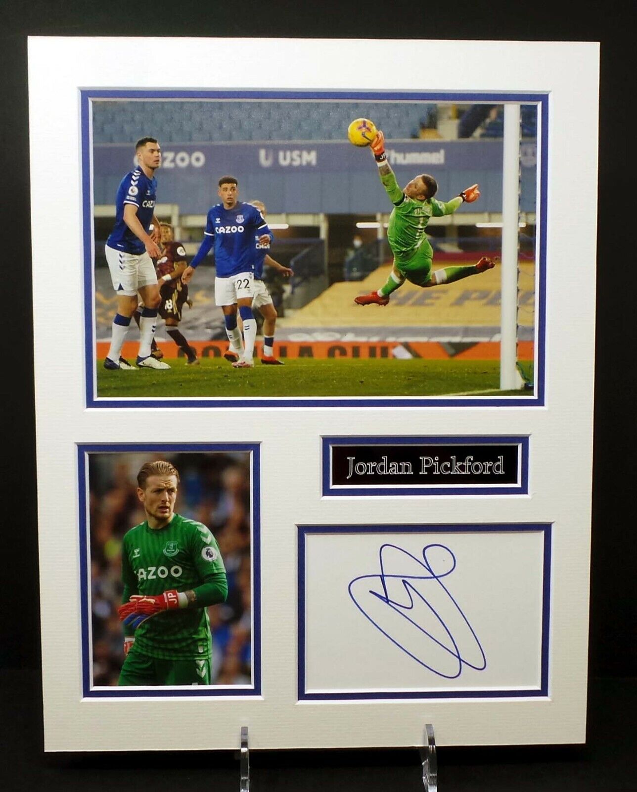 Jordan PICKFORD Signed Mounted Photo Poster painting Display 1 AFTAL RD COA EVERTON Goalkeeper