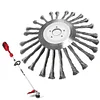 10inch Wire Brush Trimmer Head Universal Derusting Weeding Wheel w/ Adapter Kit