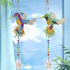 2PCS Spread-Winged Bird 5D DIY Diamond Painting Wind Chimes Suncatcher Kit Double Sided Diamond Art Kits Suncatcher with Crystal Pendant for Home Wall Window Decor Adults DIY Art Craft