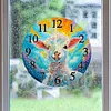 (US Only)2D Flat DIY Alpaca 5D Diamond Hanging Clock Art Craft for Living Room Decoration