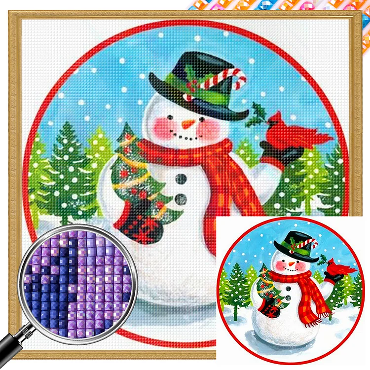 Christmas Snowman 30*30CM(Canvas) AB Square Drill Diamond Painting gbfke