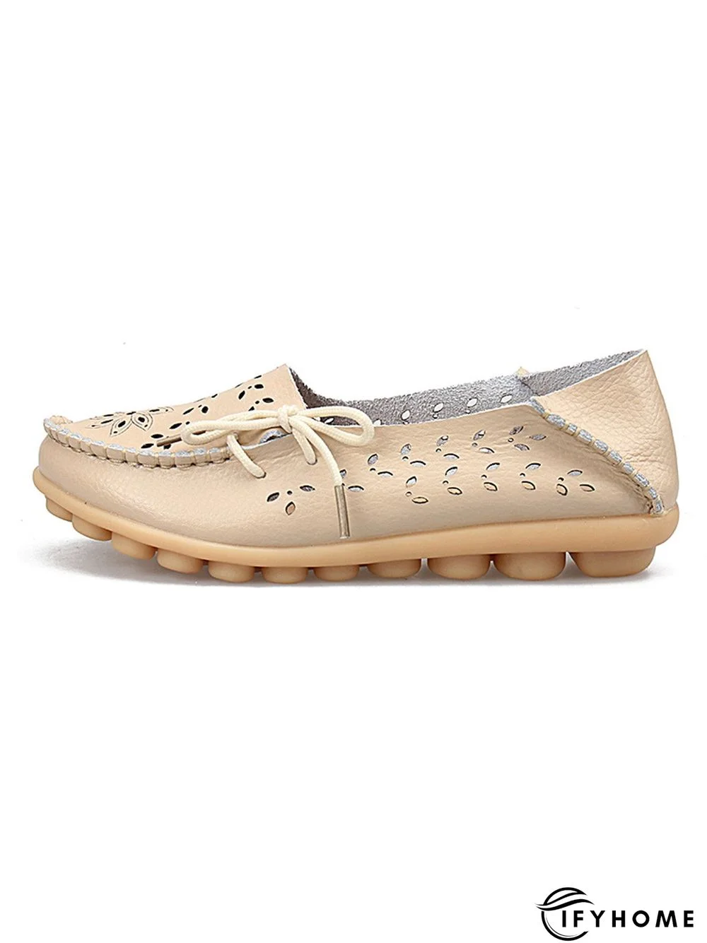 Cowhide Hollow Lace-up Portable Shoes | IFYHOME