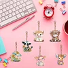 6pcs/set DIY Diamond Painting Special Shape Double Sided  Diamond Art Keyring Keychain Kit (Calf)