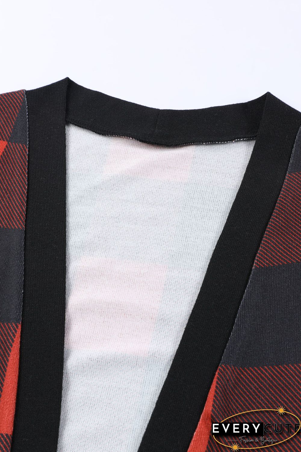 Red Buffalo Plaid Leopard Colorblock Plus Size Duster Cardigan