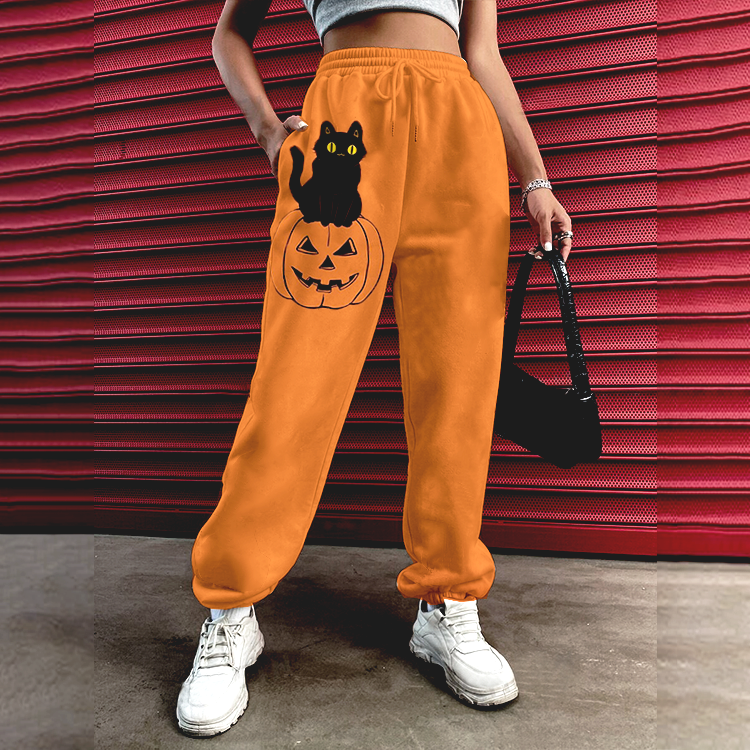 Halloween Pattern Women's Casual Pants Drawstring Pants Jogging Pants Casual / [blueesa] /