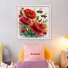 Poppy Flowers And Bees-11CT Stamped Cross Stitch 40*40cm/15.75*15.75in