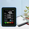 5-in-1 Indoor Air Quality Monitor USB Charging CO2 Detector with Temperature Humidity TVOC Display for Home Office Classroom Safety Monitoring