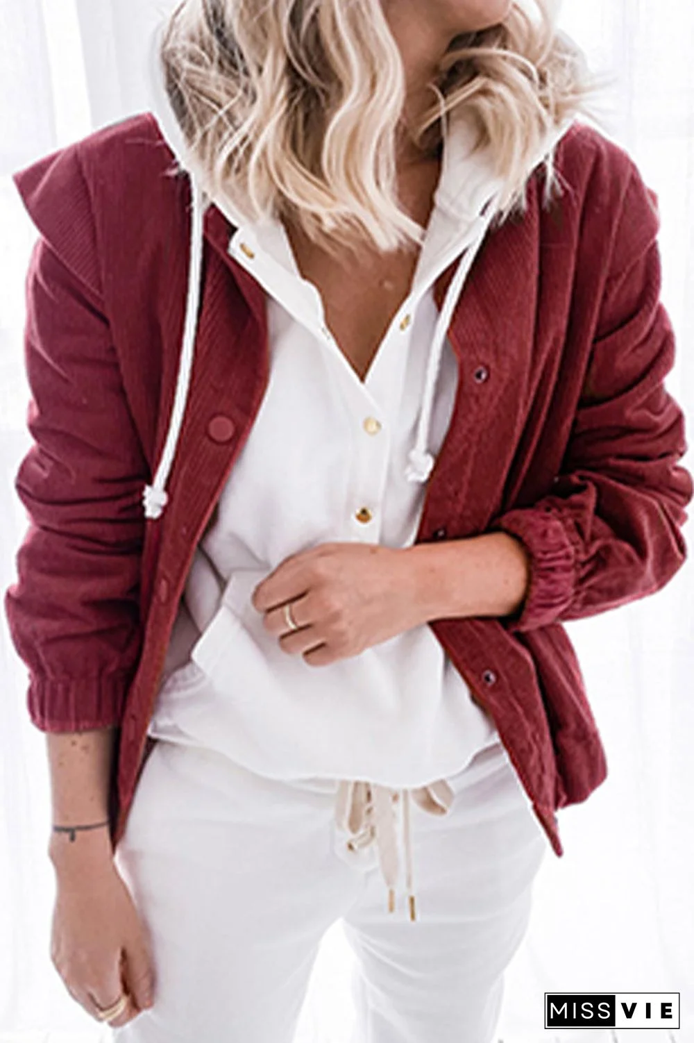 Casual Solid Patchwork Buckle Turndown Collar Outerwear(5 Colors)