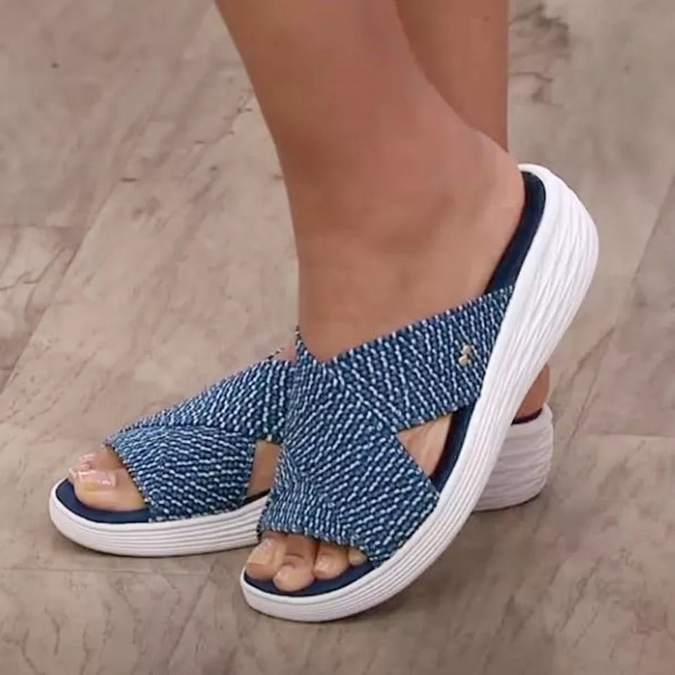 Up-gradation-Stretch Cross Slide Sandals
