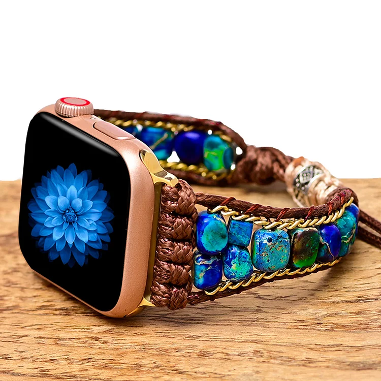 Olivenorma Blue Emperor Stone Apple Watch Strap Wrap Bracelet