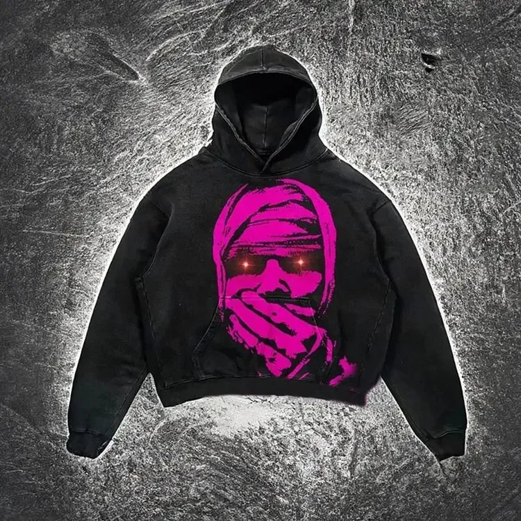 Aonga Harajuku Oversized Vintage God Letter Print Hoodies Women Men Streetwear High Street Sweatshirt Goth Jacket Y2k Hoodie aonga