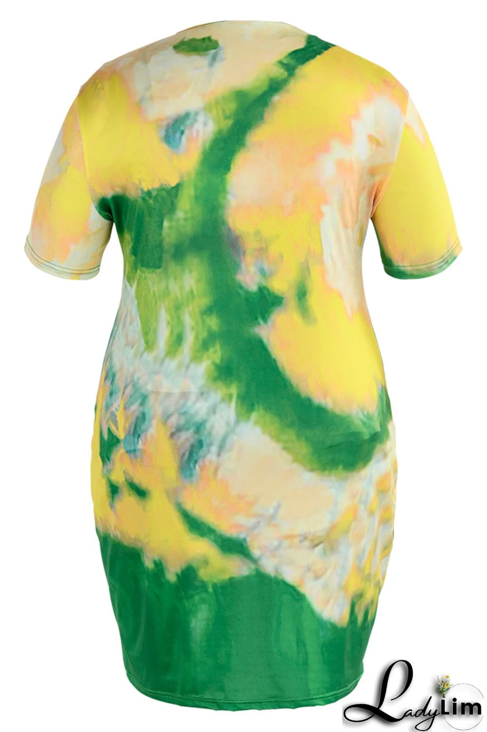 Purple Fashion Casual Letter Print Tie-dye O Neck Short Sleeve Dress Dresses