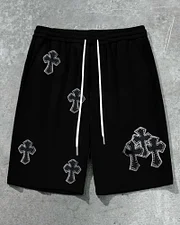 Men's Plus Size Chrome Heart Cross Shorts