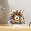 (US Local)Acrylic Special Shape Flower Bird Diamond Painting Clock Ornaments Kit