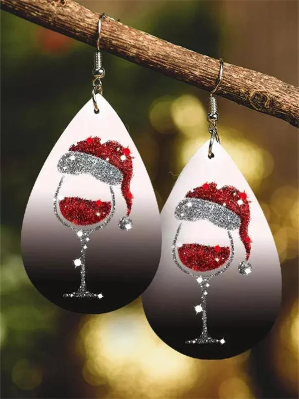 Hat Wine Glass Gradient Earrings