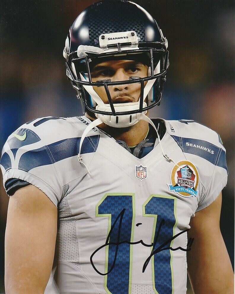 JERMAINE KEARSE SIGNED SEATTLE SEAHAWKS FOOTBALL 8x10 Photo Poster painting #1 NFL AUTOGRAPH