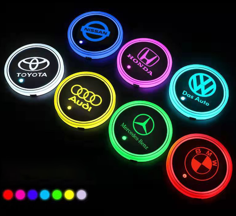 Car LED Colorful Water Cup Pad