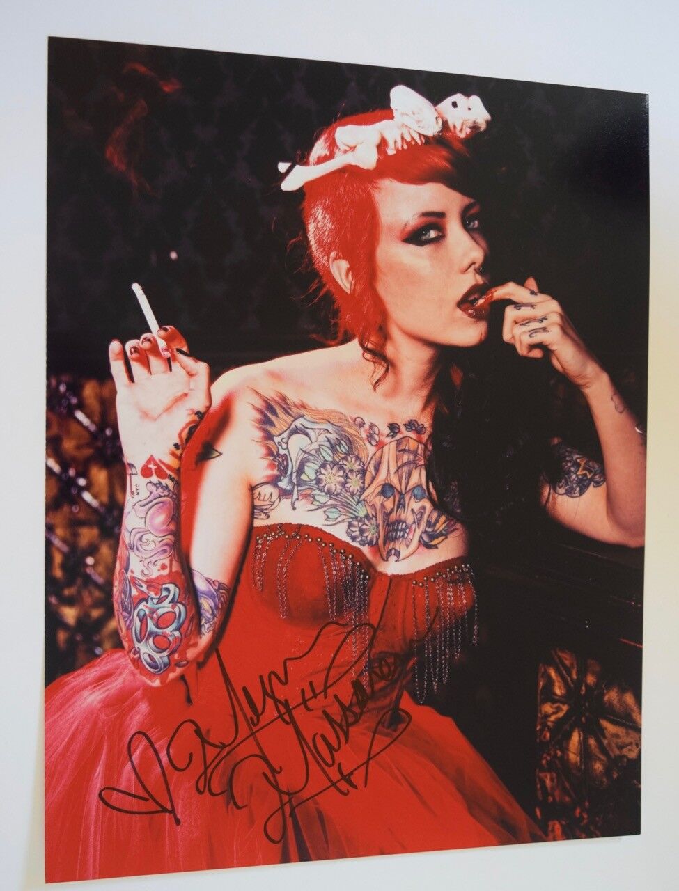 Megan Massacre Signed Autograph 11x14 Photo Poster painting Tattoo Artist NY INK Hot Sexy COA VD