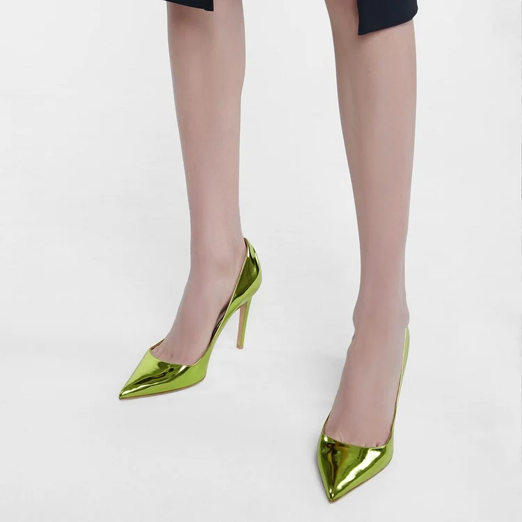 Custom Made Lime Stiletto Heel Pumps |FSJ Shoes
