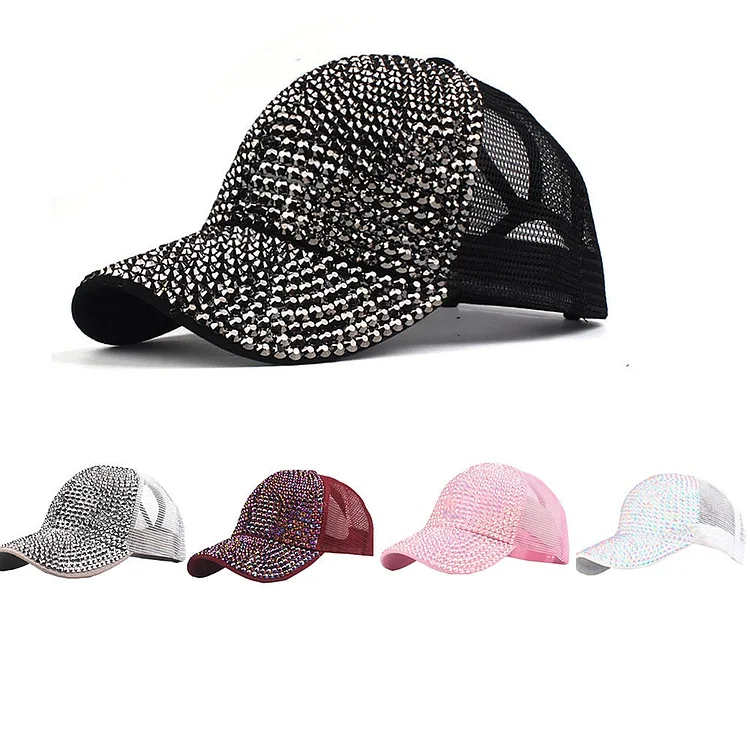 Unisex Fashion Women Rhinestone Outdoor Baseball Cap Bling Diamond Hat Adjustable Hip Hop Baseball Caps Couple PJ0913