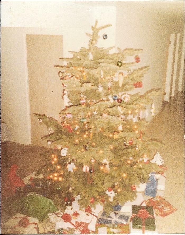 Christmas Tree FOUND Photo Poster painting ColorOriginal Snapshot VINTAGE 05 8 N