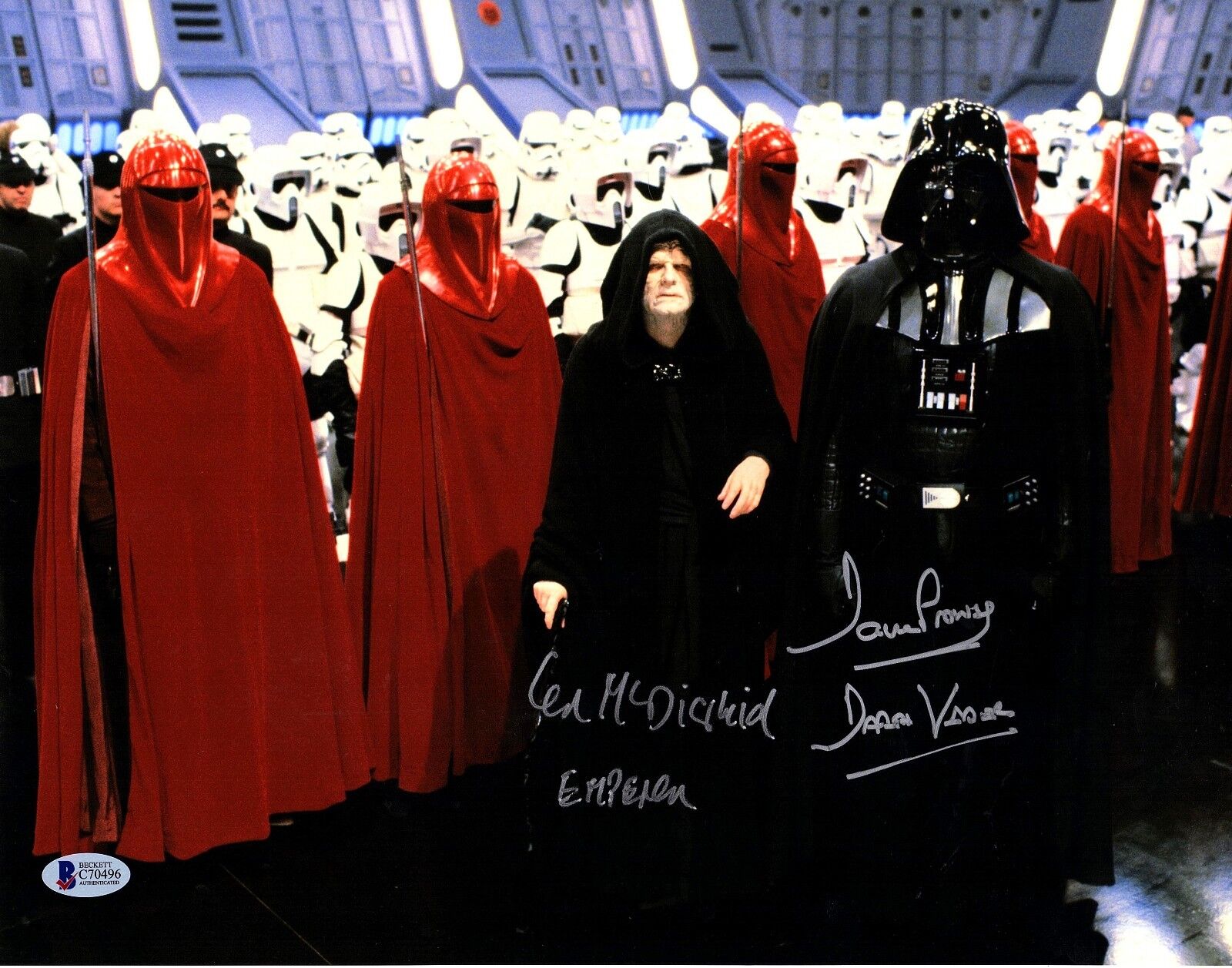 DAVE PROWSE & IAN McDIARMID Signed STAR WARS 11x14 Photo Poster painting BECKETT BAS #C70496