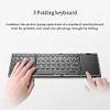 Tri-fold Wireless Bluetooth Keyboard with Touchpad Portable Thin Bluetooth Keyboard Rechargeable, Foldable, Suitable for Travel, Compatible with Laptops, Tablets, Smartphones and Windows iOS Android Systems