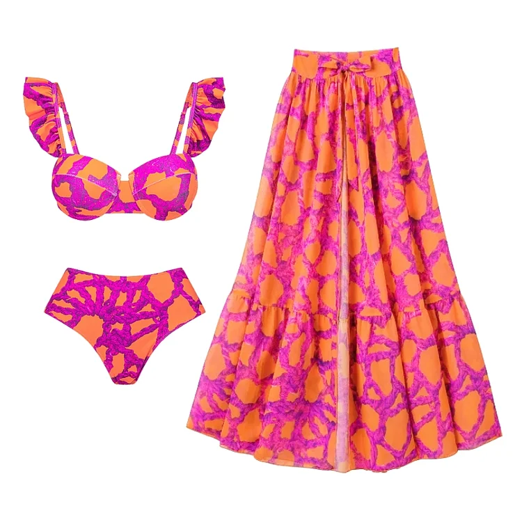 Kid 90cm-120cm Toddler Girls Printing Swimwear Two pieces Girls swimsuit Kids Bikini sets