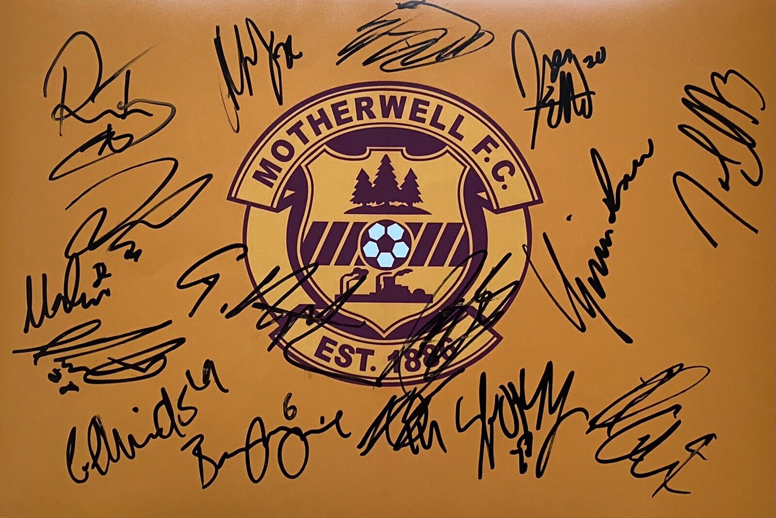 Motherwell Photo Poster painting Signed By 21/22 Squad Inc Kelly, O’Hara, Shields, Van Veen