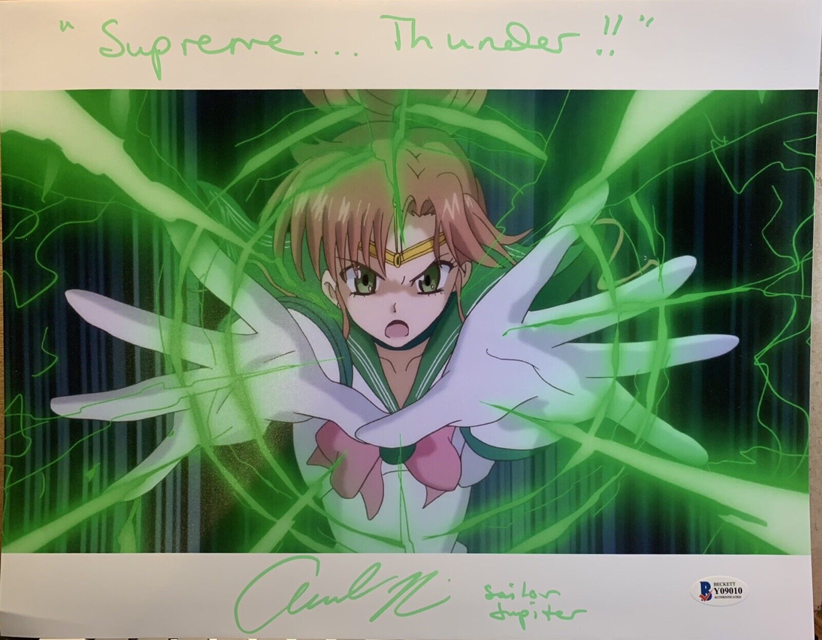 Sailor Jupiter signed 11x14 Amanda Miller Sailor Moon Beckett D2