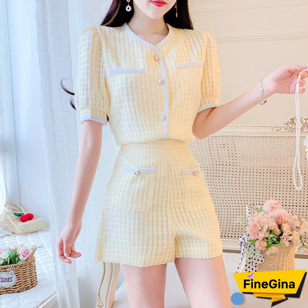 Elegant Short Sleeve Tee+Shorts P11399