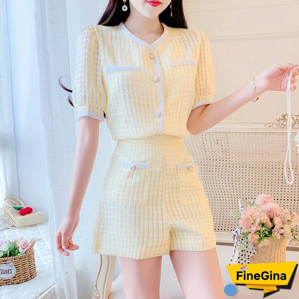 Elegant Short Sleeve Tee+Shorts P11399