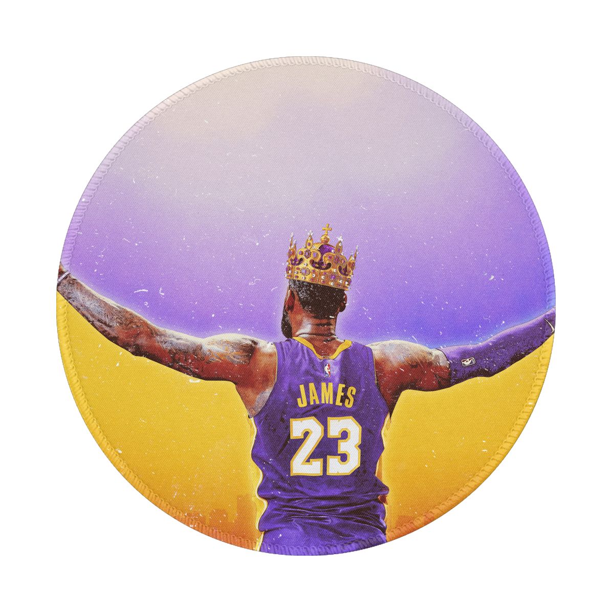 Los Angeles Lakers #23 LeBron James Non-Slip Rubber Round Mouse Pad