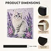 Lavender Cat 3D Bead Art Kit DIY Animal Pattern Framed Canvas Home Wall