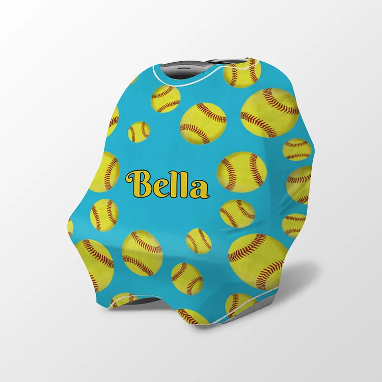 Personalized Softball Baby Car Seat Canopy| Canopyl184
