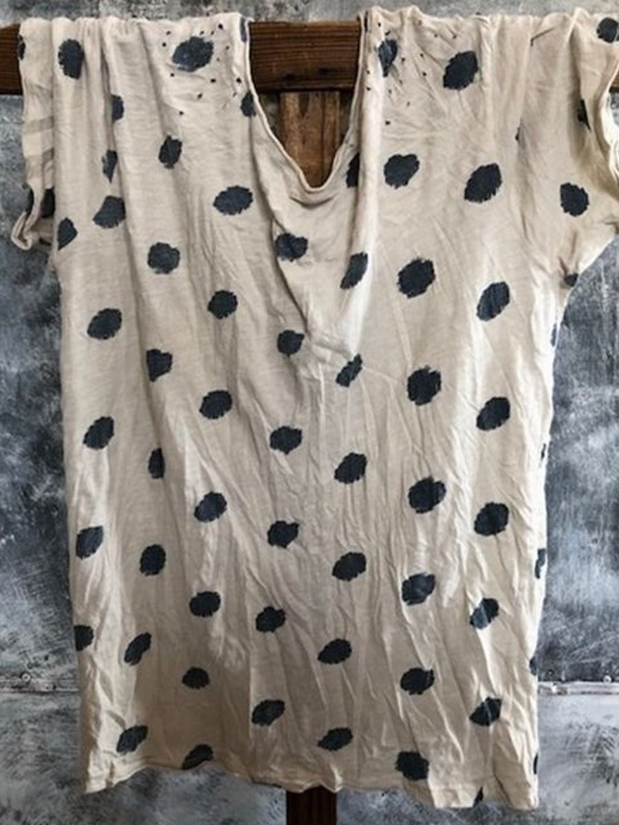 Dot Pattern Casual Loose Short Sleeve Top