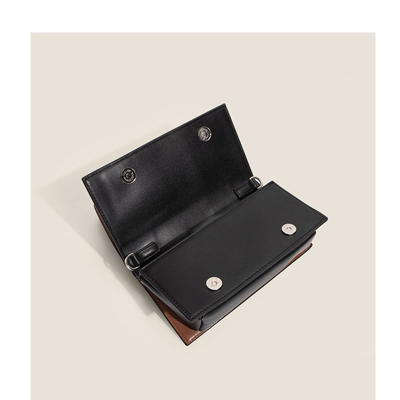 Women’s Small Pu Leather Color Block Streetwear Multicolor Square Flip Cover Shoulder Bag Handbag