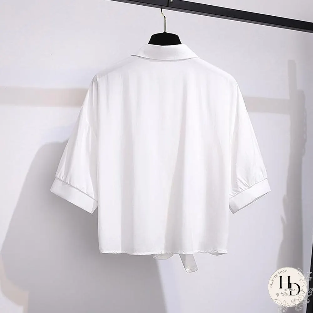 Basic Lace-Up Blouse+Plaid Skirt P10121