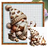 (Multi Style)[Multi-Style]Coffee Gnome-Full Embroidery 3 Strands 11CT Stamped Cross Stitch-40*40CM