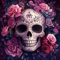Floral Skull Beauty - Diamond Painting