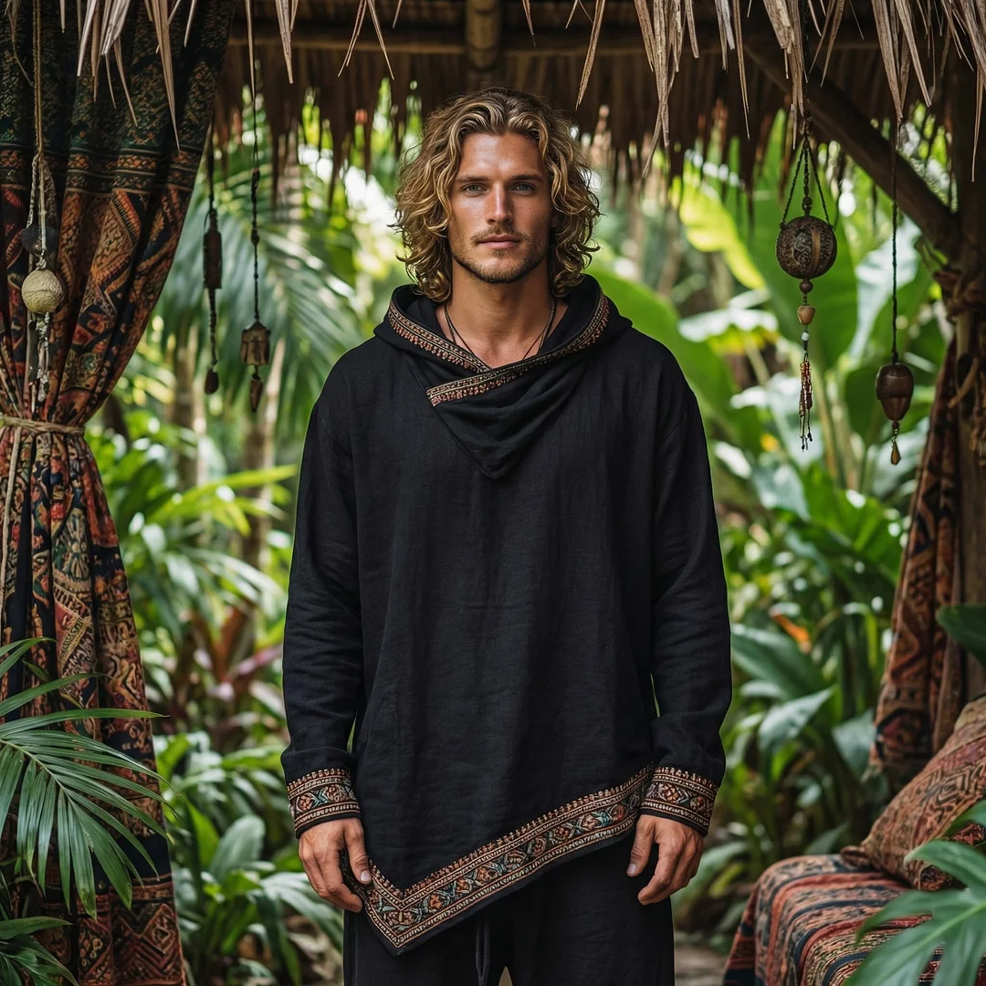 Men's Forest Series Bohemian Linen Top-inspireuse