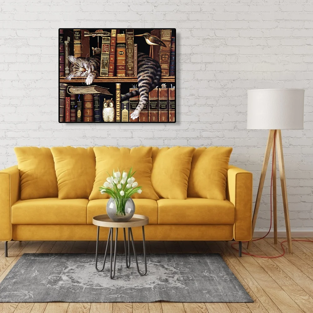 Cat Books - Paint By Number(50*40cm)