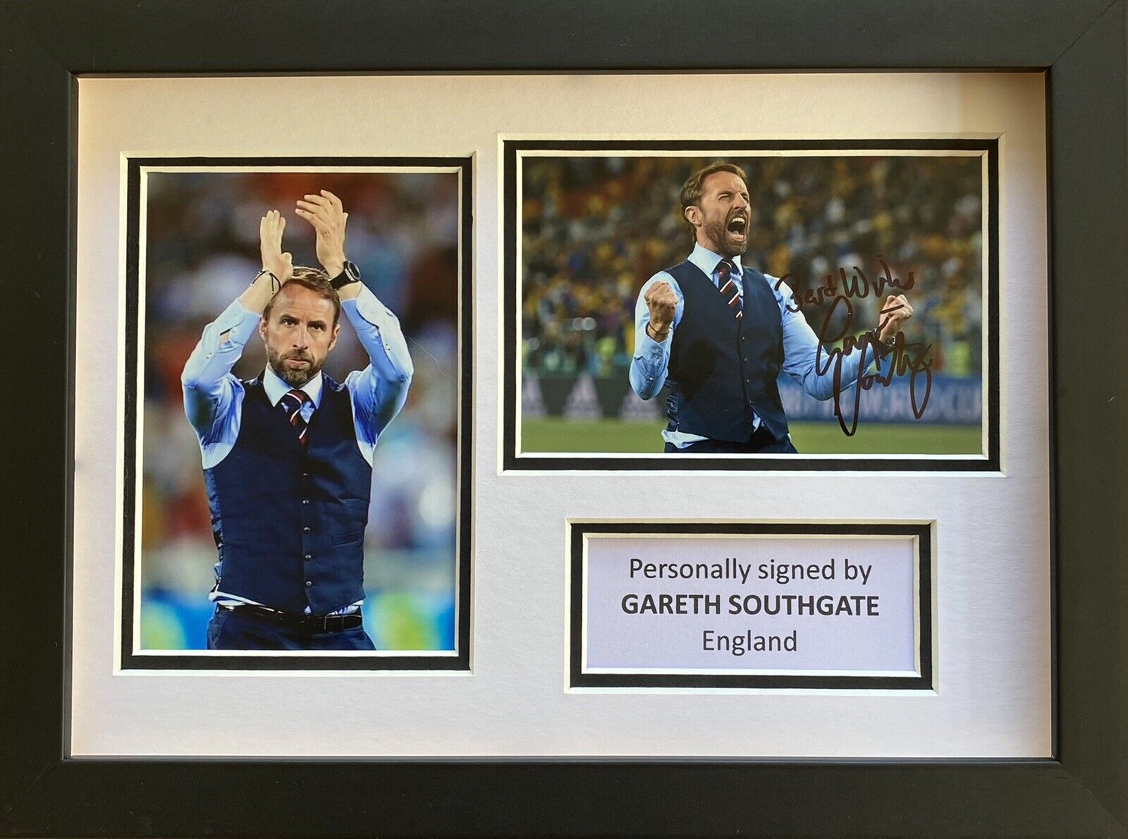 Gareth Southgate Hand Signed England Photo Poster painting In A4 Frame Display 2