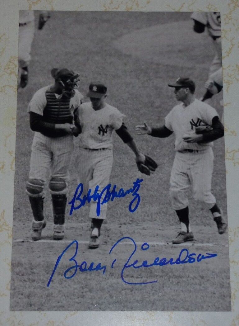 Bobby Richardson Bobby Shantz Yankees MVP World Series auto Photo Poster painting autograph