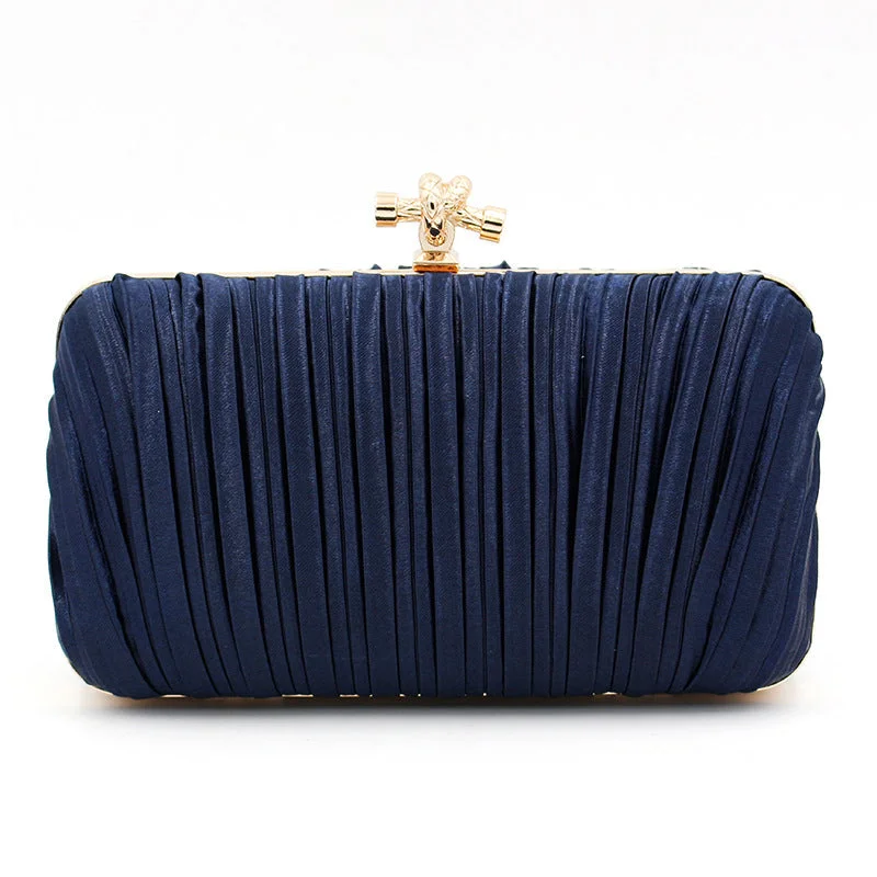 Women Evening Bag Pleated Square Clutch Bag