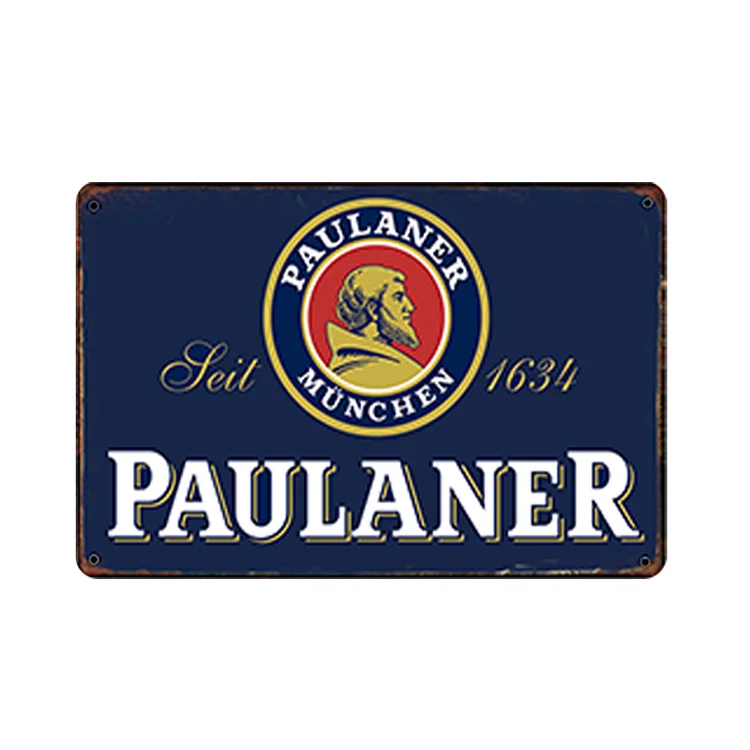 Paulaner Beer - Vintage Tin Signs/Wooden Signs - 7.9x11.8in & 11.8x15.7in