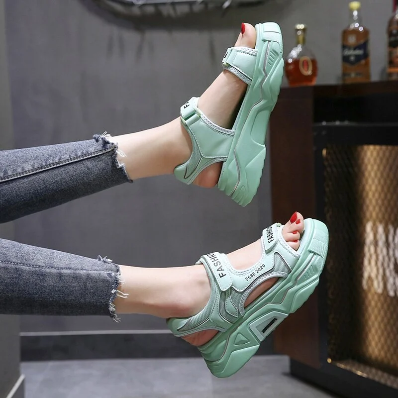 Fujin 6cm Women Sandals Cute Comfy Shoes Comfortable Ladies 2021 Slides Stylish Shoes Women Summer open toe Platform Sandals